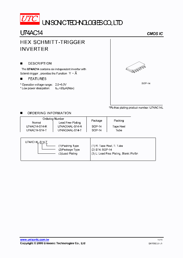 U74AC04AL-S14-R_4871712.PDF Datasheet