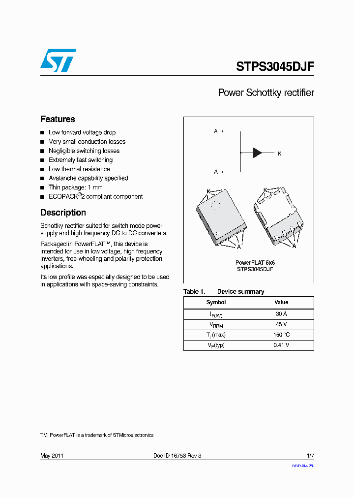 STPS3045DJF_4873411.PDF Datasheet