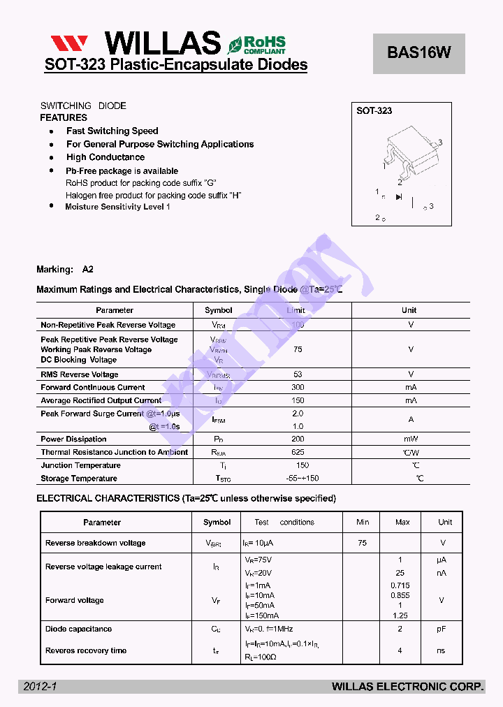 BAS16W_4884420.PDF Datasheet