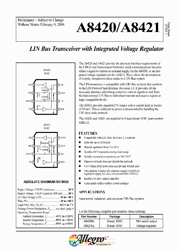 A8420KL_4903235.PDF Datasheet