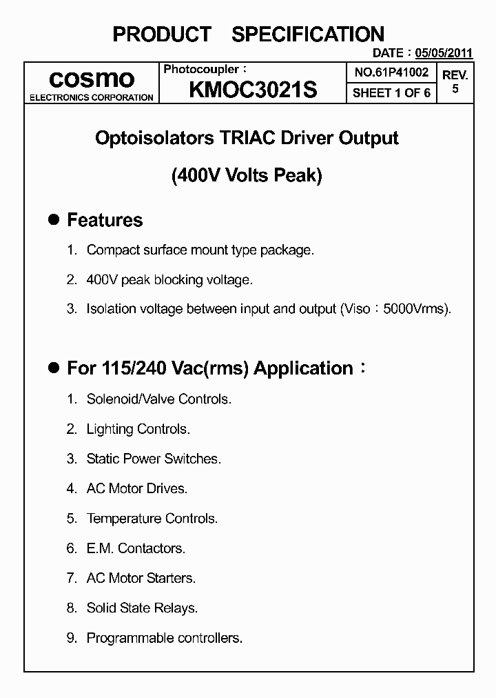 KMOC3021S_4922839.PDF Datasheet