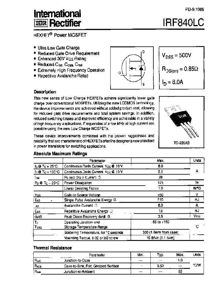 IRF840LCPBF_4933816.PDF Datasheet