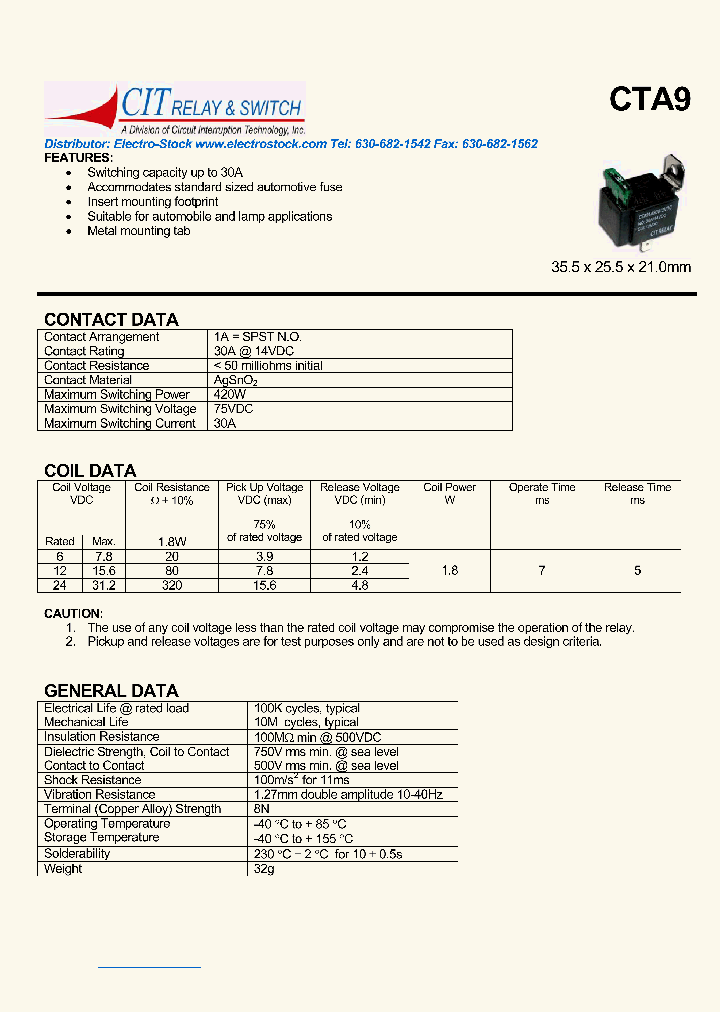 CTA91AS12VDC25A_4972205.PDF Datasheet