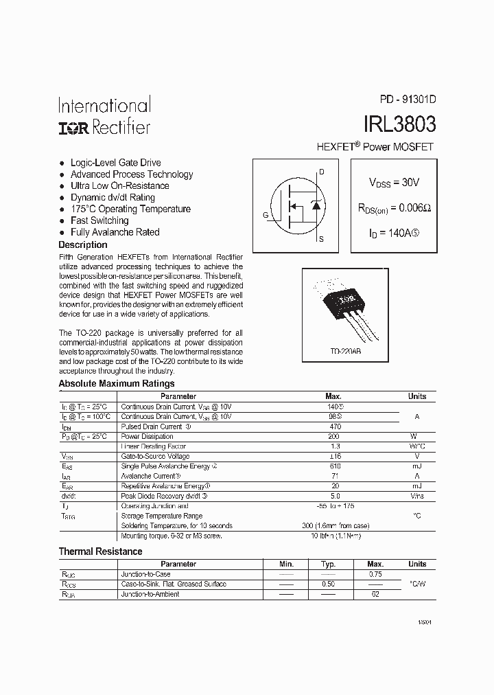 IRL3803PBF_4992654.PDF Datasheet