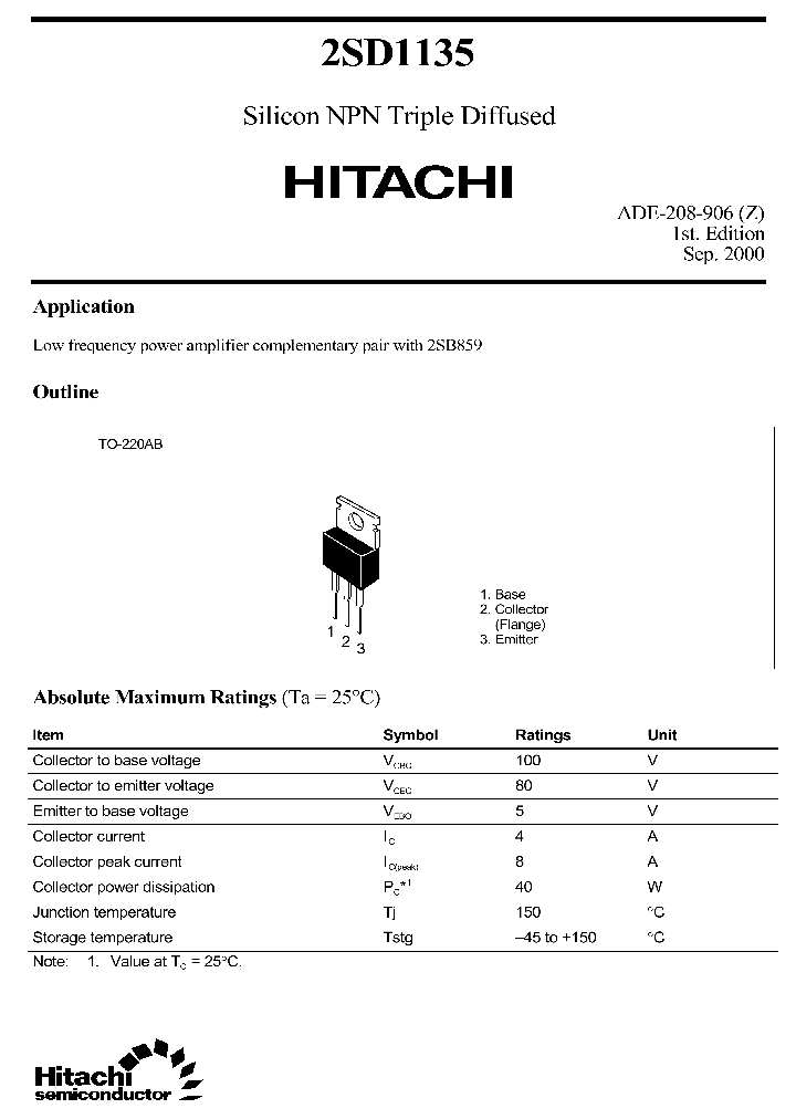 2SD1135_5002055.PDF Datasheet