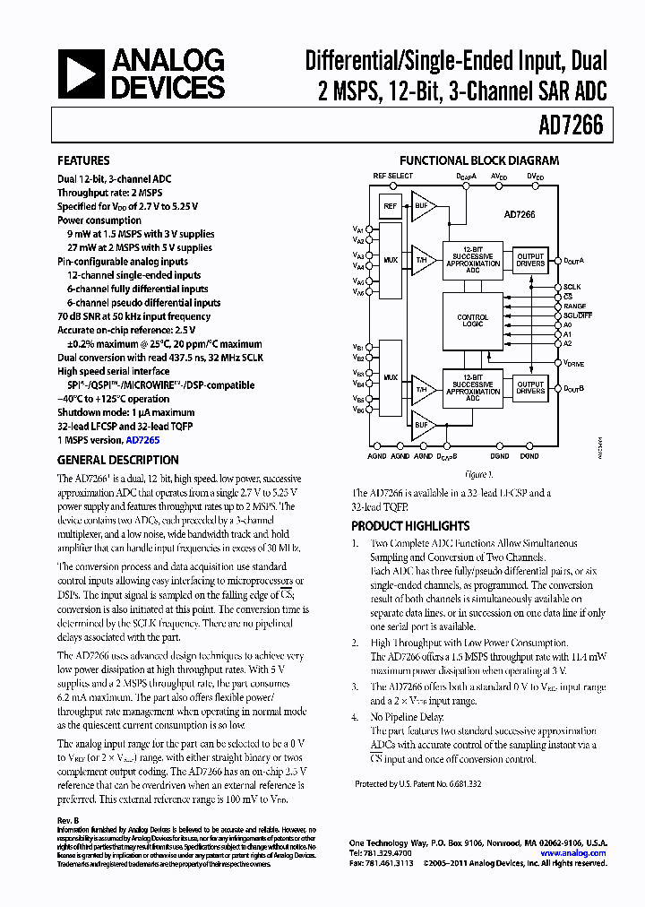 AD7266BSUZ-REEL7_5015301.PDF Datasheet