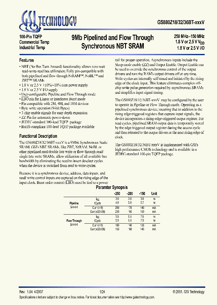 GS880Z18BT-150IV_5039513.PDF Datasheet