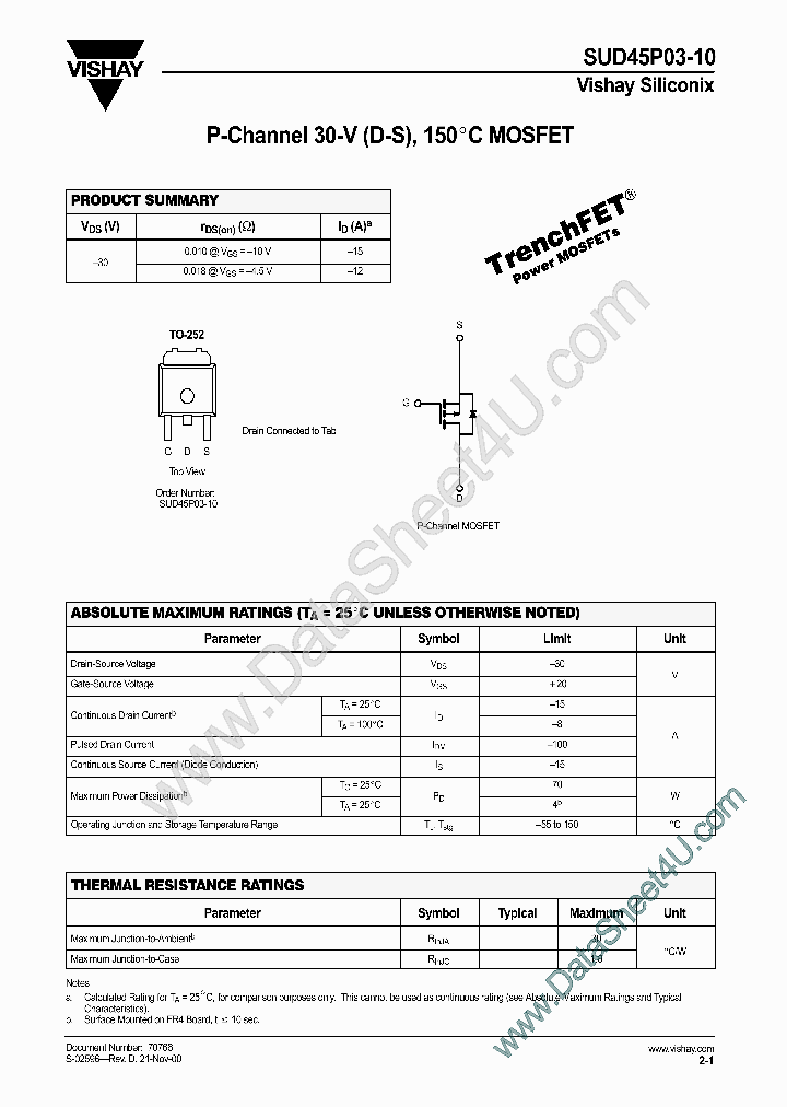 SUD45P03-10_5053222.PDF Datasheet