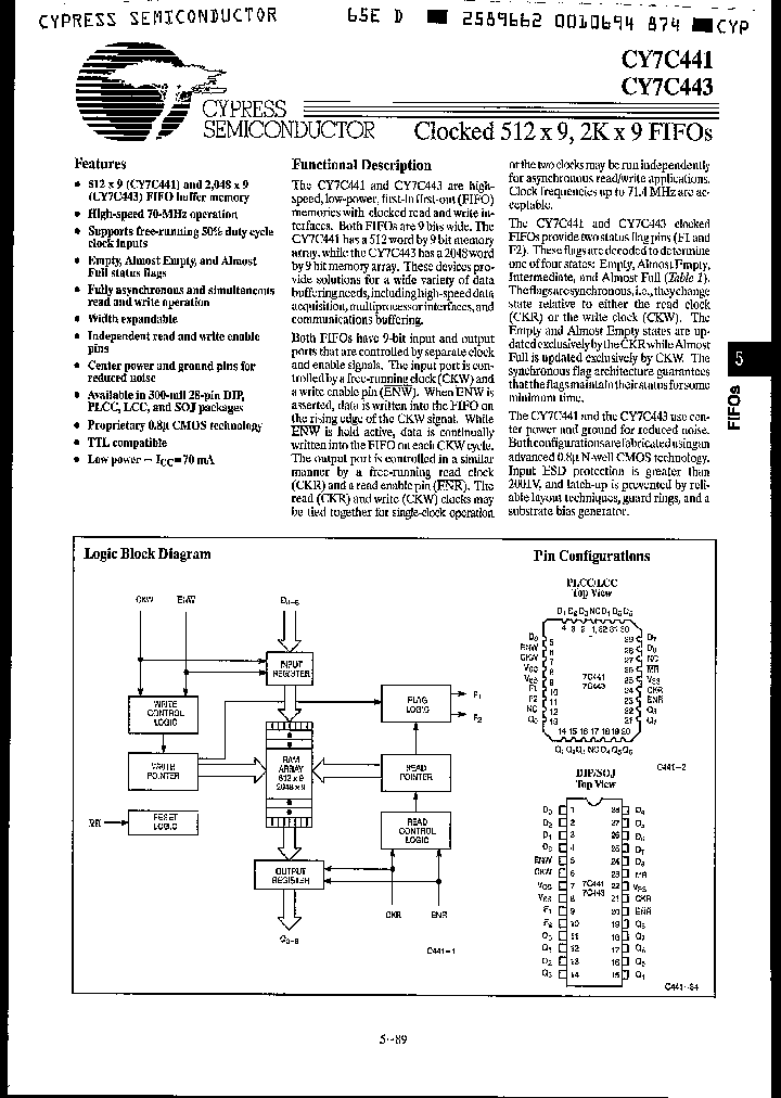 CY7C441-20KMB_5067867.PDF Datasheet