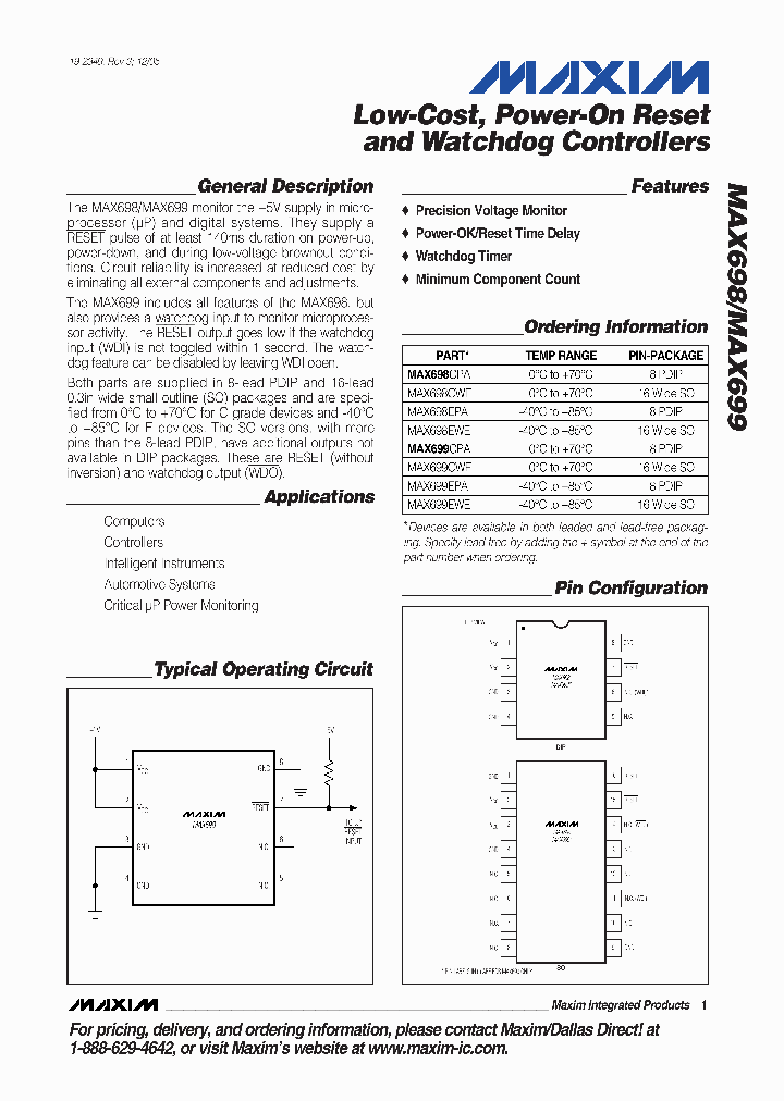 MAX698EWET_5089562.PDF Datasheet