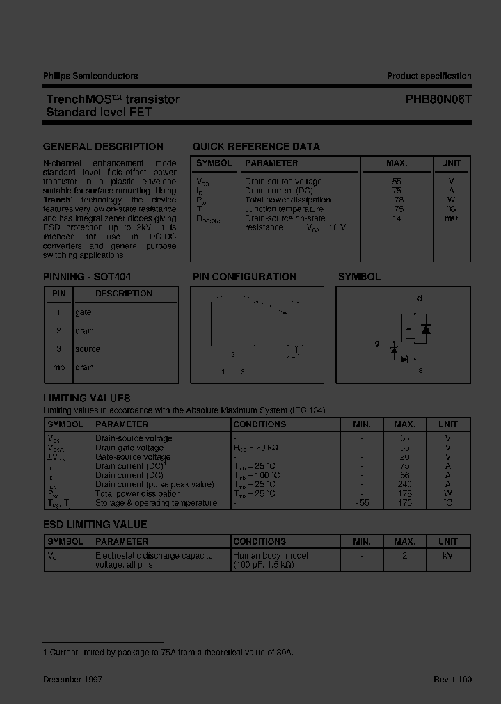 PHB80N06TTR_5108116.PDF Datasheet