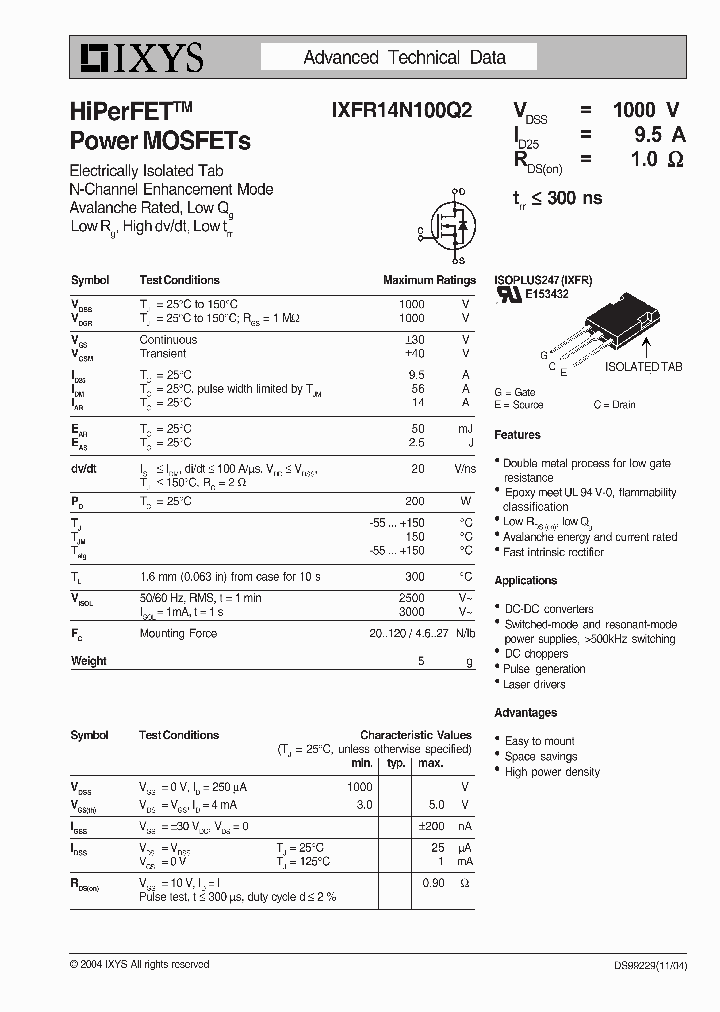 IXFR14N100Q2_5132034.PDF Datasheet