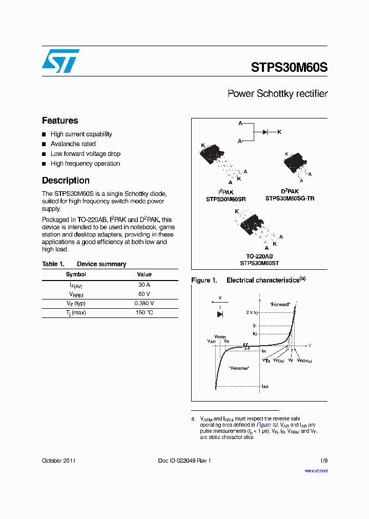 STPS30M60S_5141263.PDF Datasheet