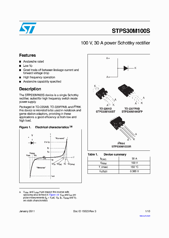 STPS30M100S_5141259.PDF Datasheet