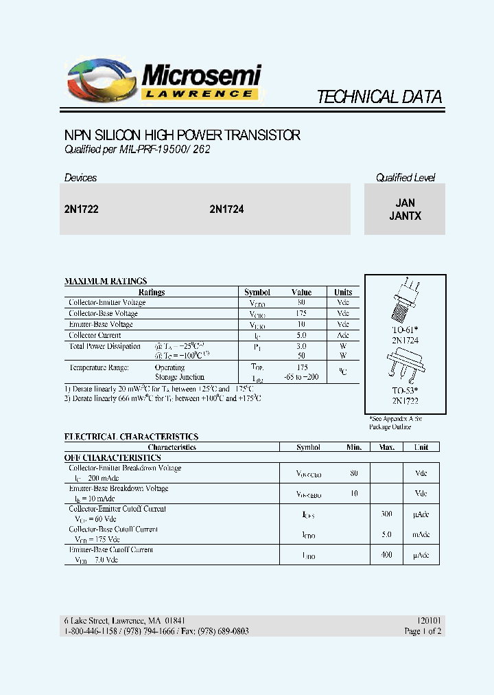 JANTX2N1722_5158247.PDF Datasheet