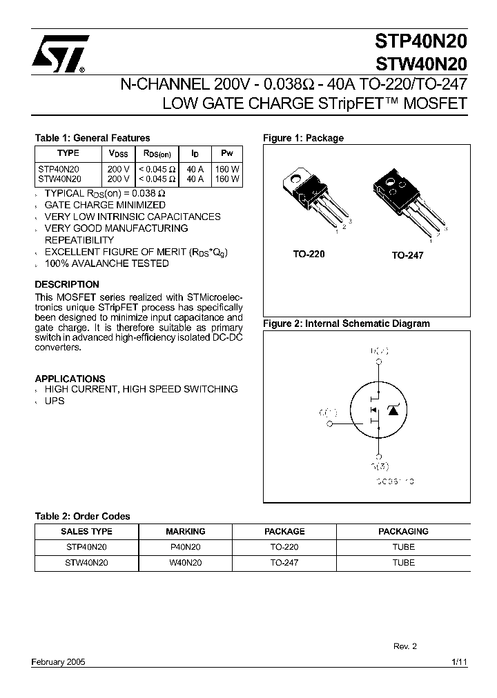 STP40N20_5190056.PDF Datasheet