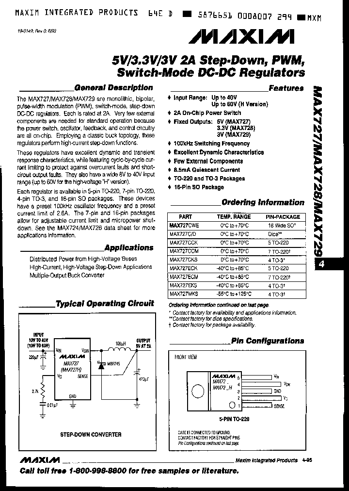 MAX727CKS_5191202.PDF Datasheet