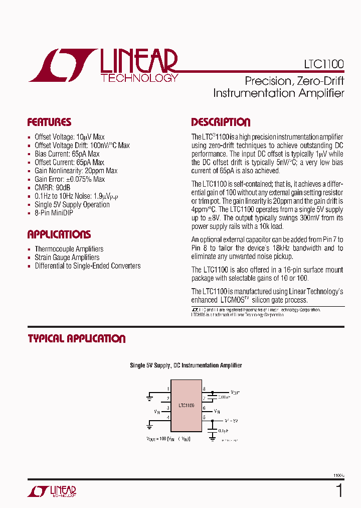 LTC1100CSW_5275920.PDF Datasheet