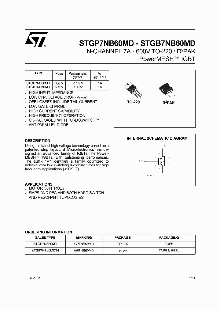 STGB7NB60MDT4_5289692.PDF Datasheet