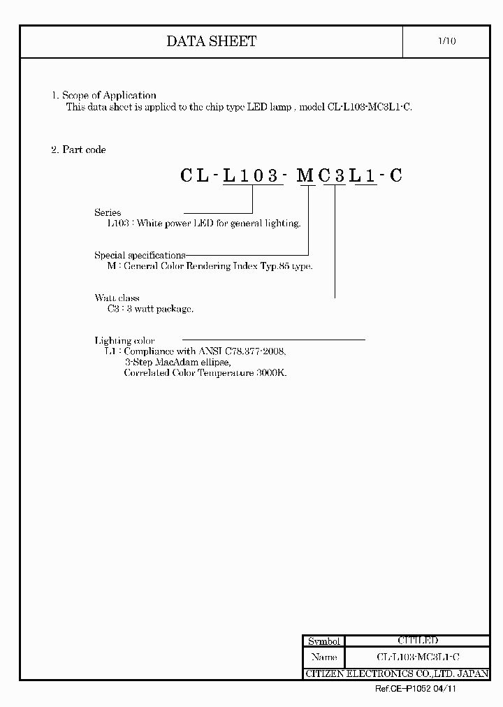 CL-L103-MC3L1-C11_5293891.PDF Datasheet
