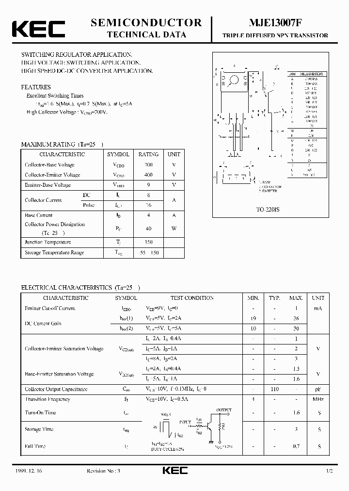 MJE13007F_5294279.PDF Datasheet