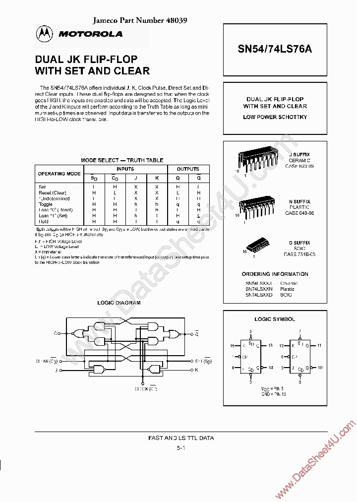 SN74LS76A_5336010.PDF Datasheet