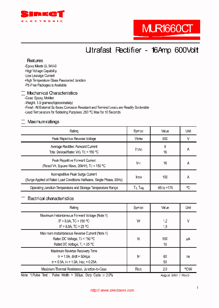 MUR1660CT_5358725.PDF Datasheet