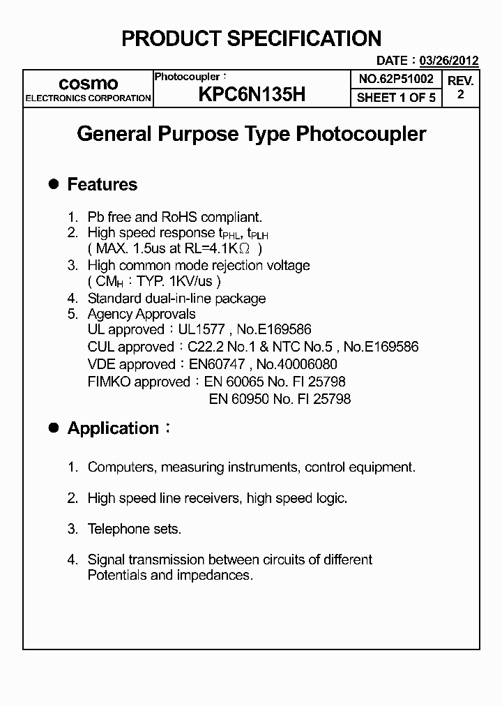 KPC6N135H_5364512.PDF Datasheet