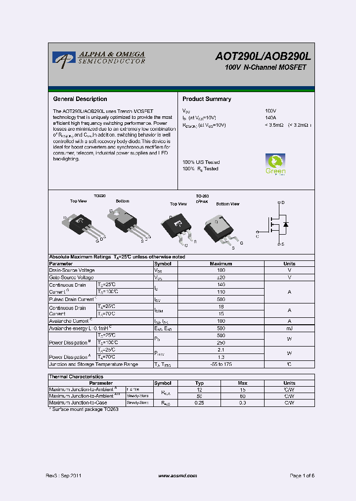 AOB290L_5366210.PDF Datasheet