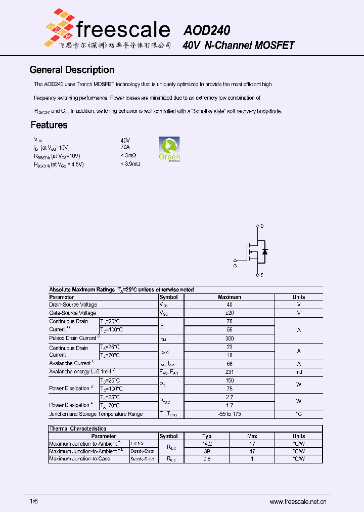 AOD240_5366475.PDF Datasheet