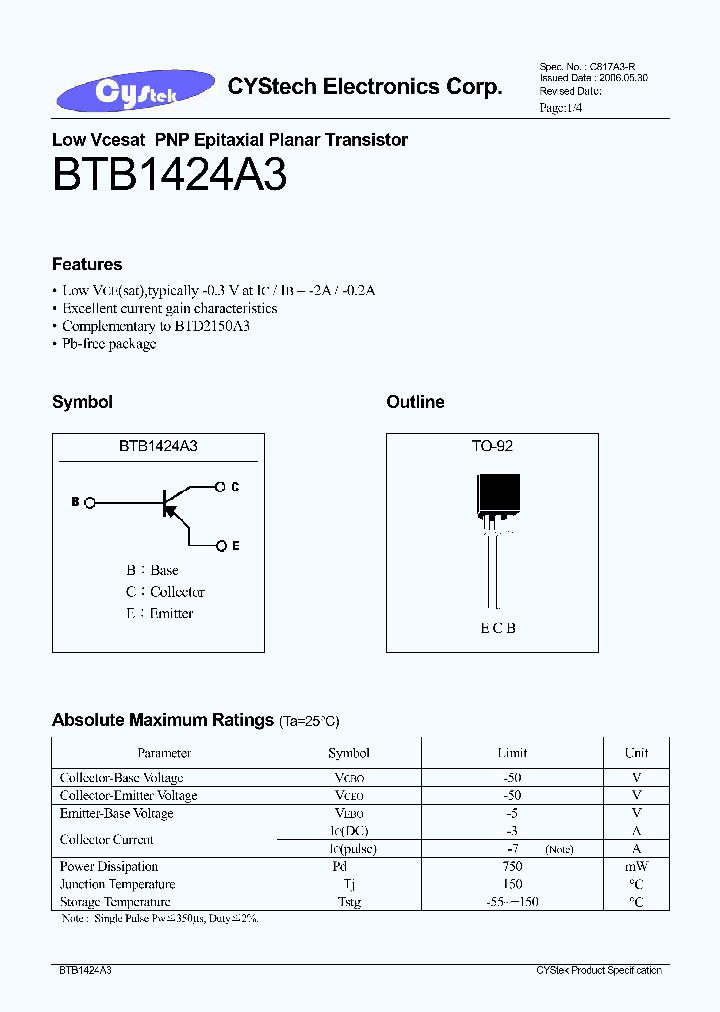 BTB1424A3_5366745.PDF Datasheet