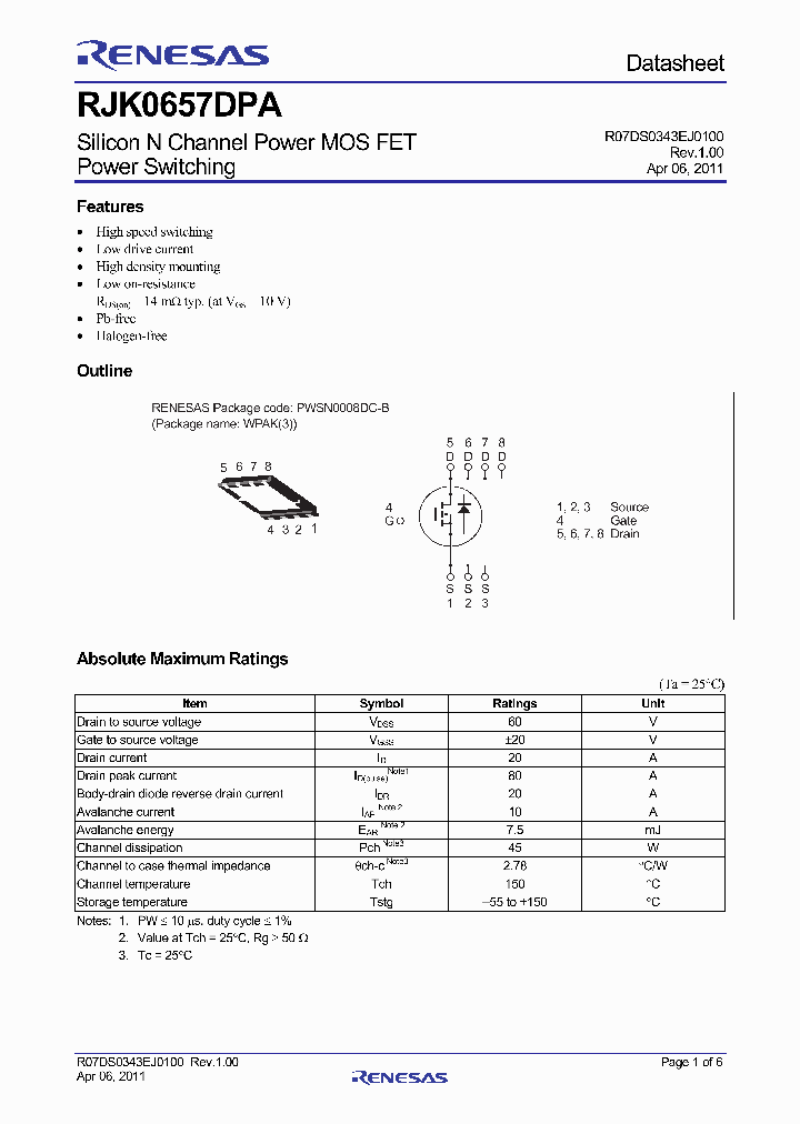 RJK0657DPA_5372753.PDF Datasheet