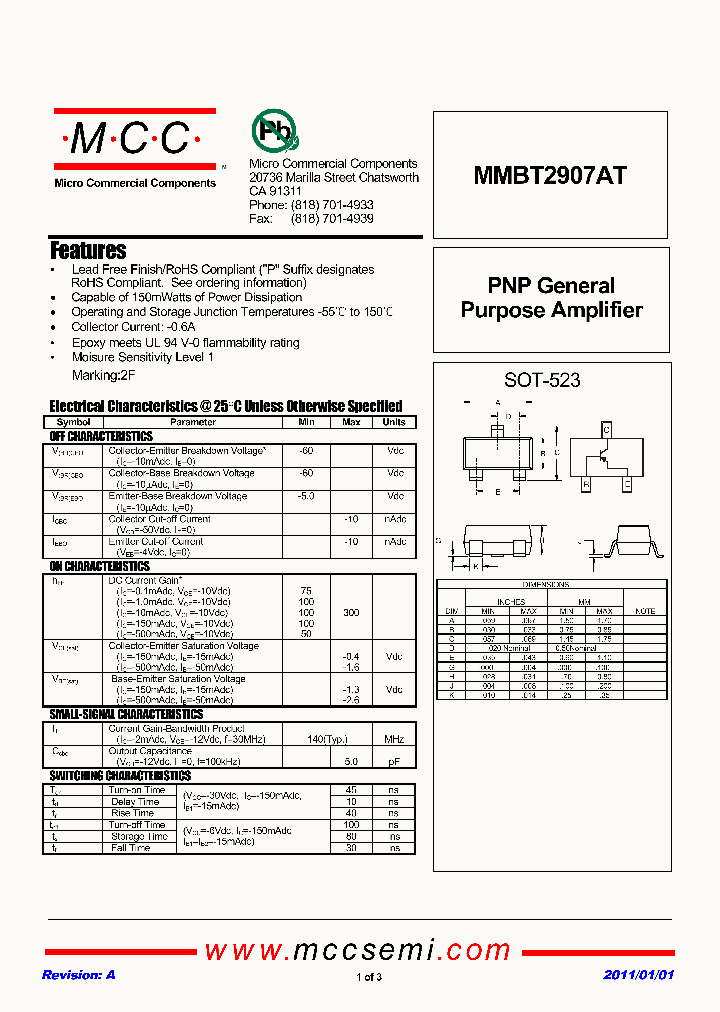 MMBT2907AT_5373436.PDF Datasheet