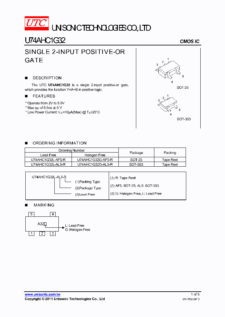 U74AHC1G32L-AF5-R_5375032.PDF Datasheet