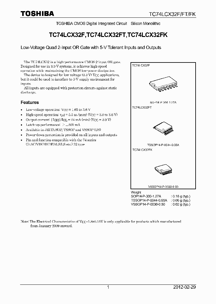 TC74LCX32FK12_5380438.PDF Datasheet