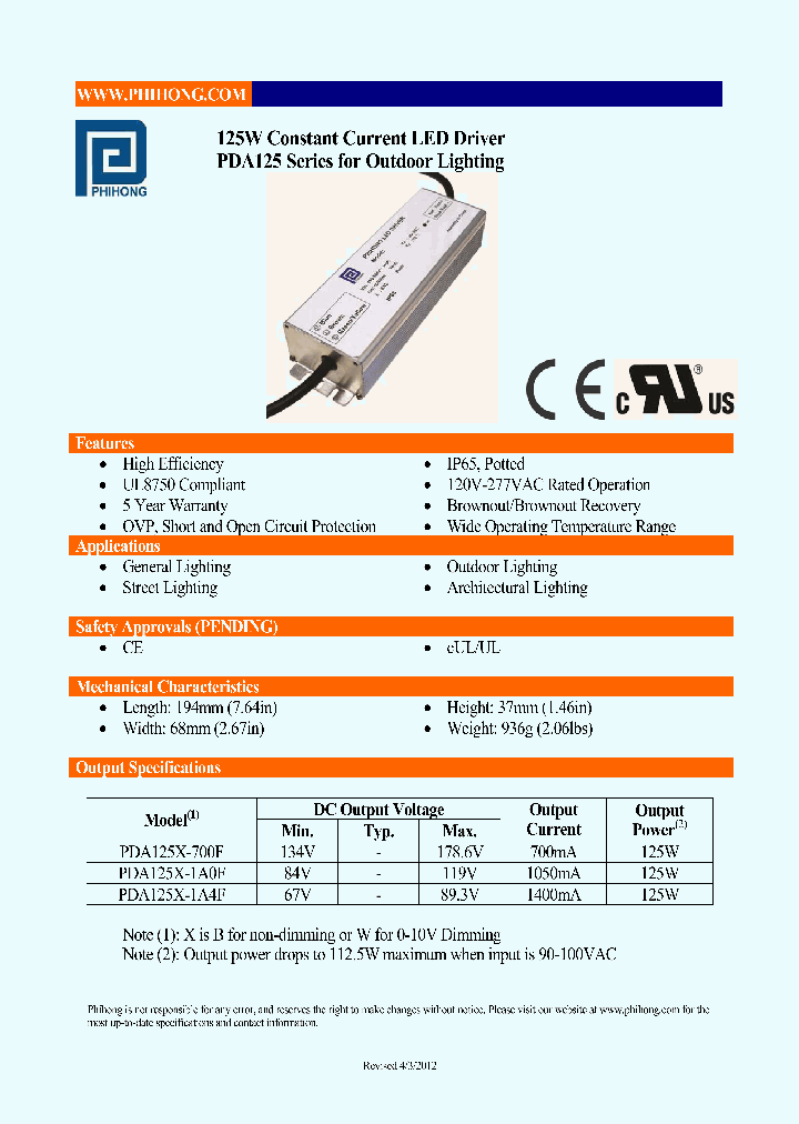 PDA125X-1A0F_5420271.PDF Datasheet