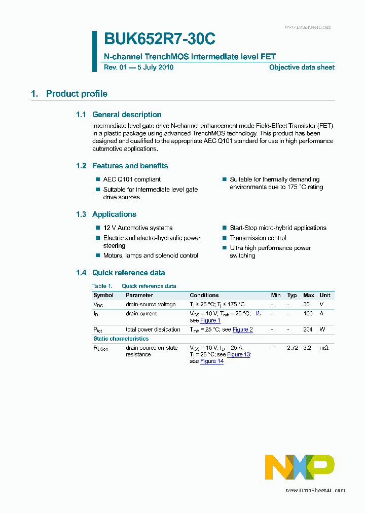 BUK652R7-30C_5420338.PDF Datasheet