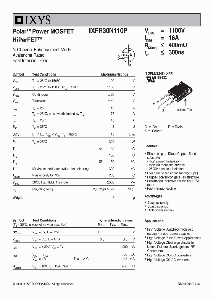IXFR30N110P_5420355.PDF Datasheet