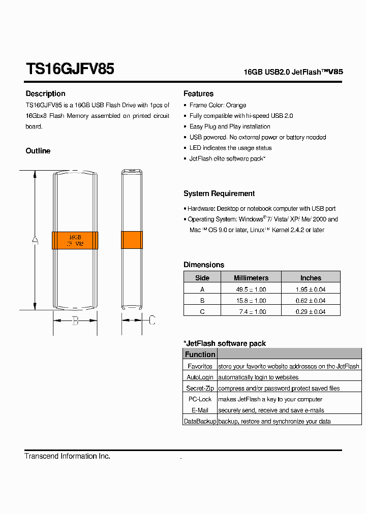 TS16GJFV85_5430560.PDF Datasheet