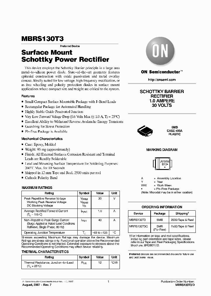 MBRS130T3G_5450143.PDF Datasheet