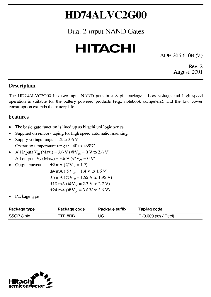 HD74ALVC2G00_5478887.PDF Datasheet