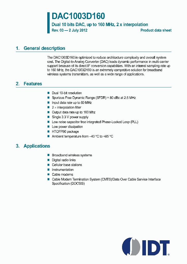 DAC1003D160_5488825.PDF Datasheet