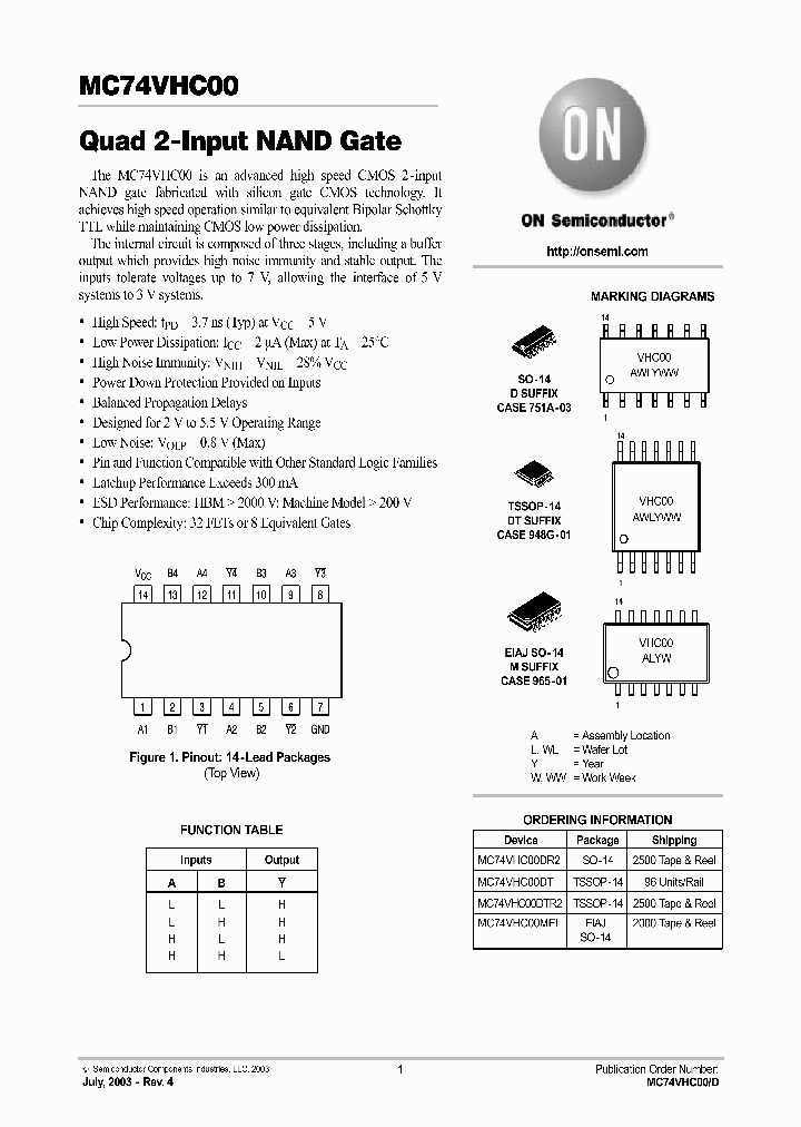 MC74VHC00MEL_5505512.PDF Datasheet