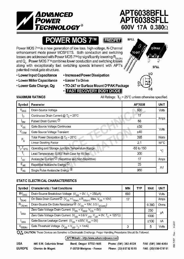 APT6038SFLL_5520893.PDF Datasheet