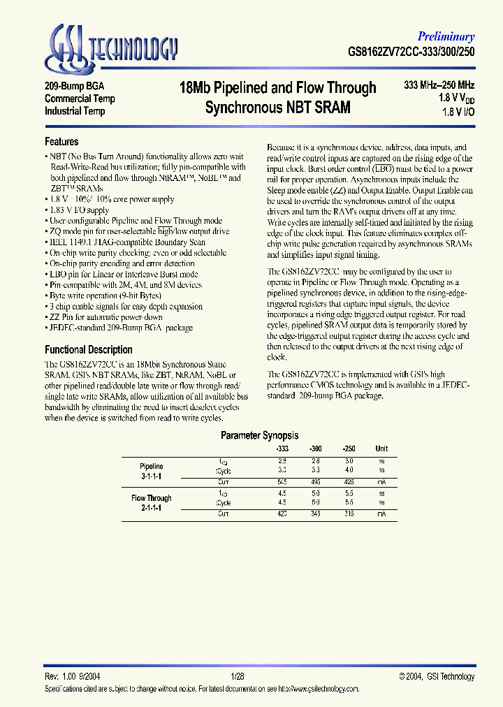 GS8162ZV72C_5534164.PDF Datasheet