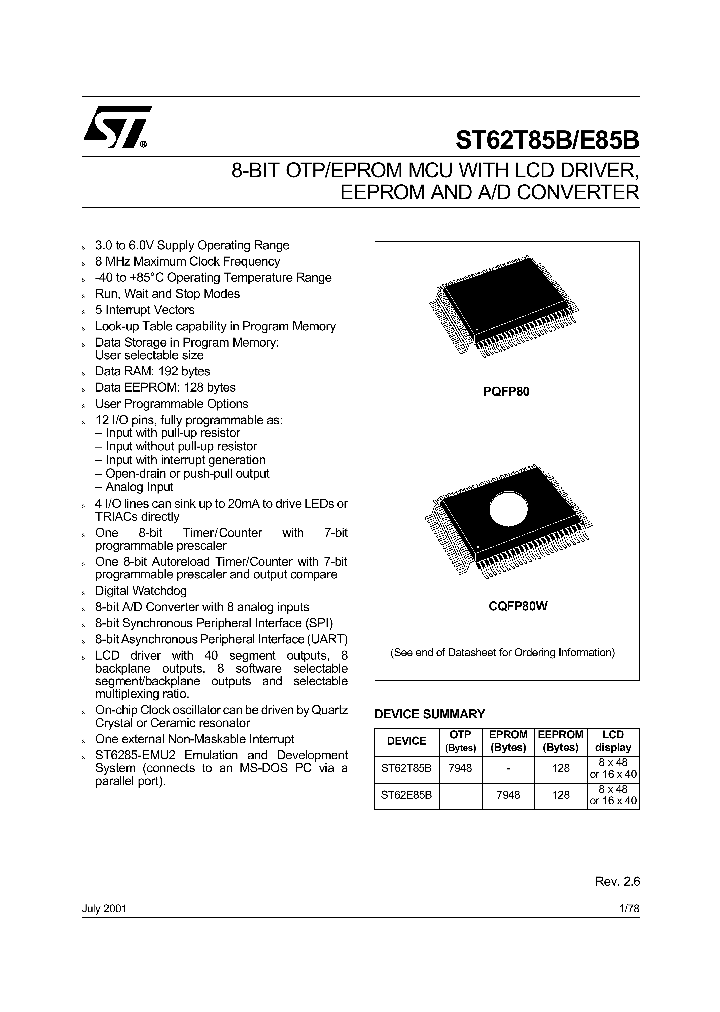 ST62T85BQ6_5536677.PDF Datasheet