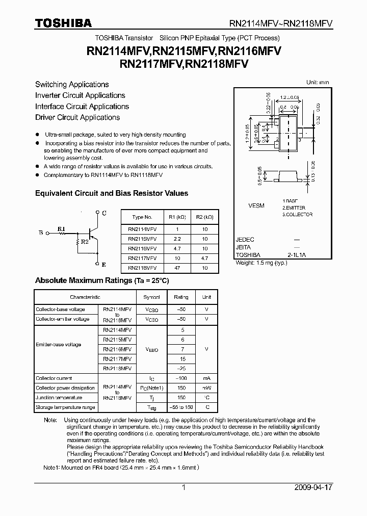 RN2115MFV_5627349.PDF Datasheet