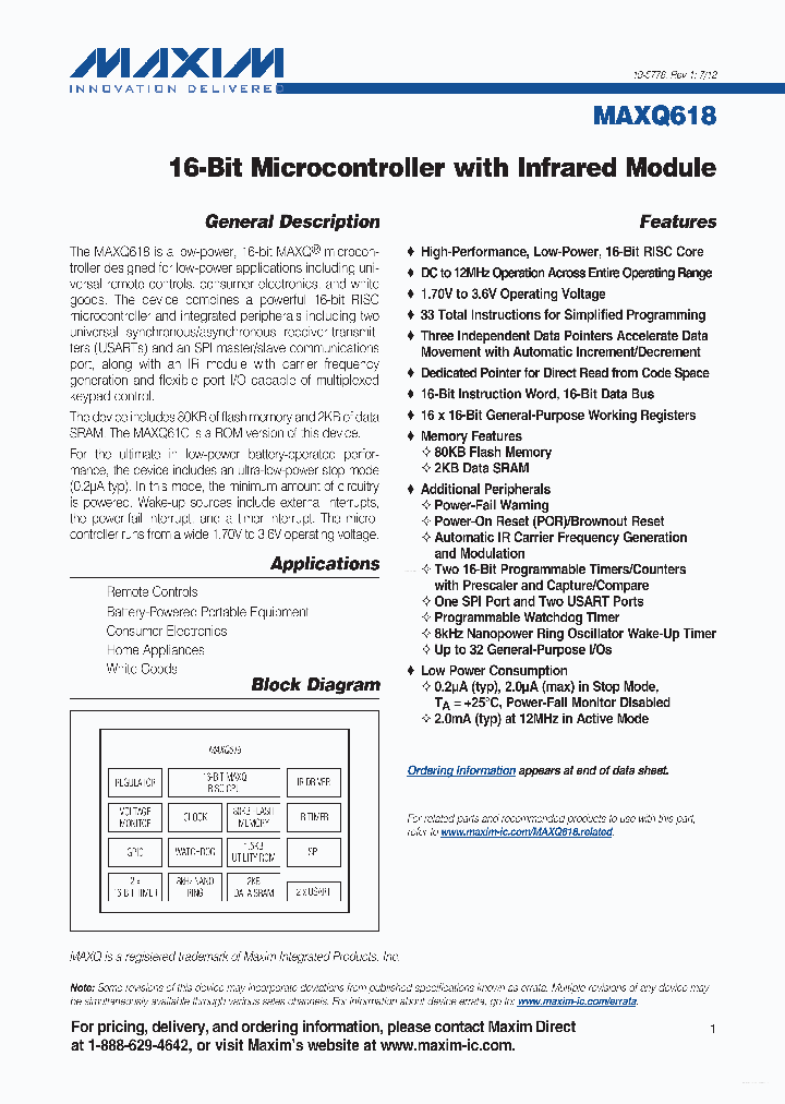 MAXQ618_5686558.PDF Datasheet