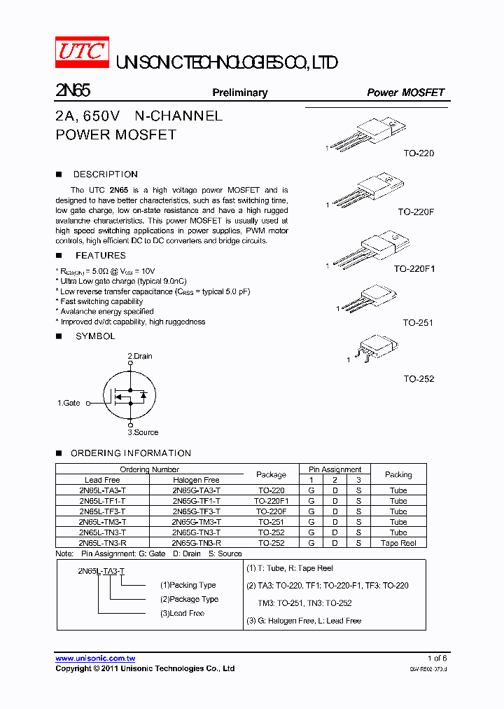 2N65G-TA3-T_5716096.PDF Datasheet