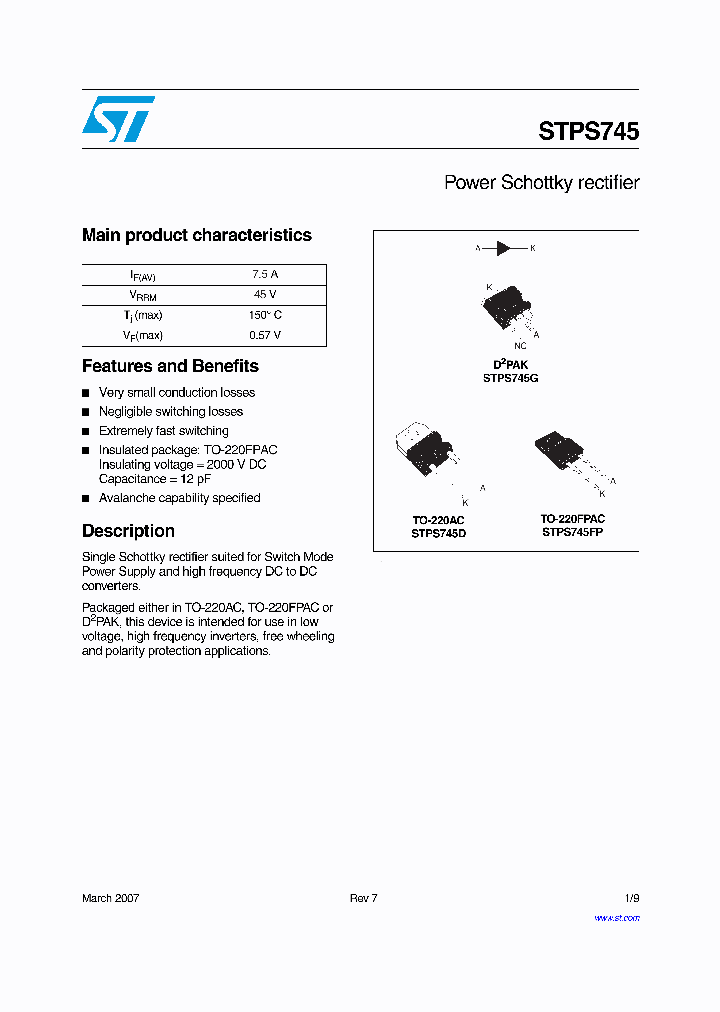 STPS74507_5710468.PDF Datasheet